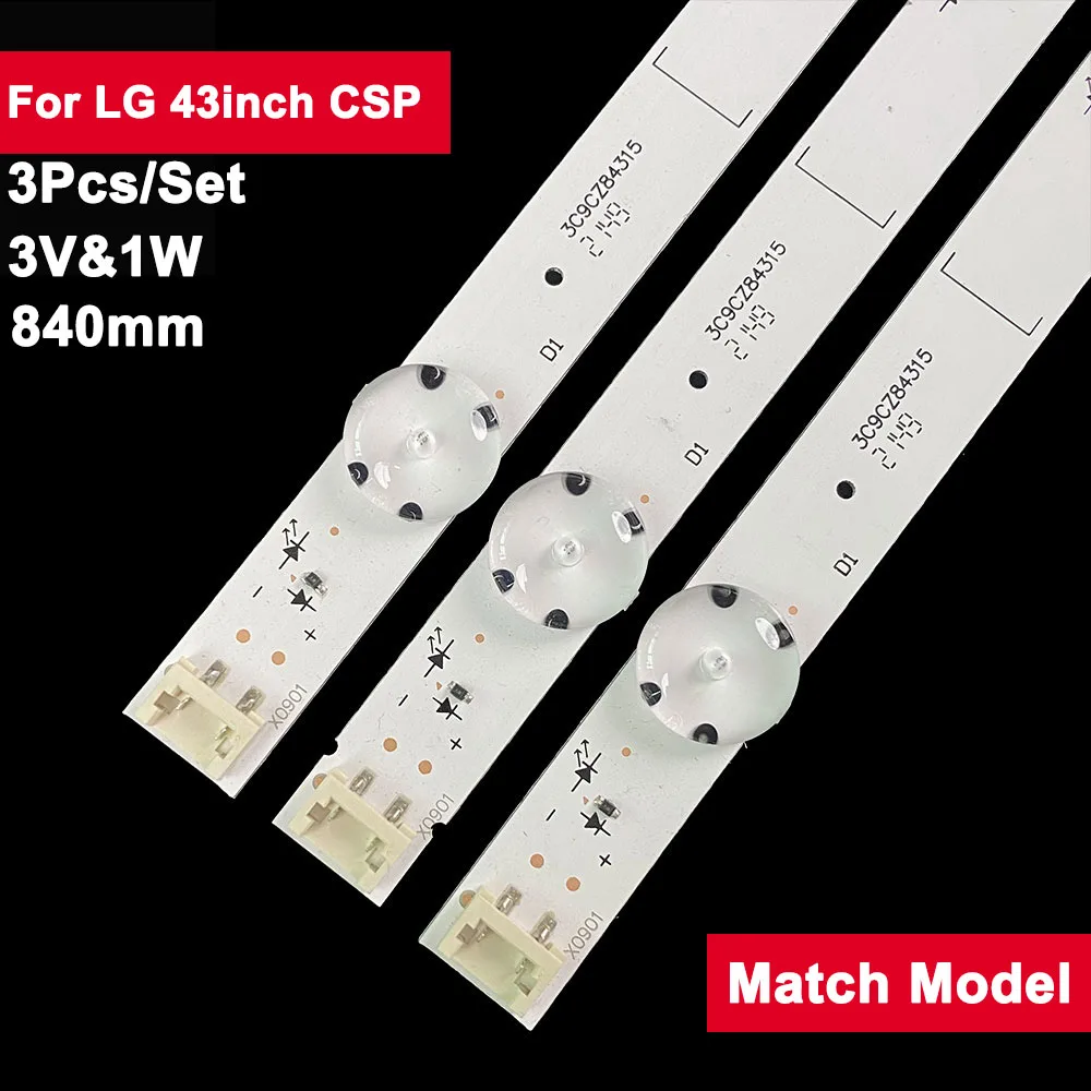 

3Pcs 3V LED Backlight Strip For LG 43LH5100 43LH615V 43LH7500 43LH604V 43LH570V 43LH590V 43LH510V 43LH5700 43LH630V 43LW540S 43L