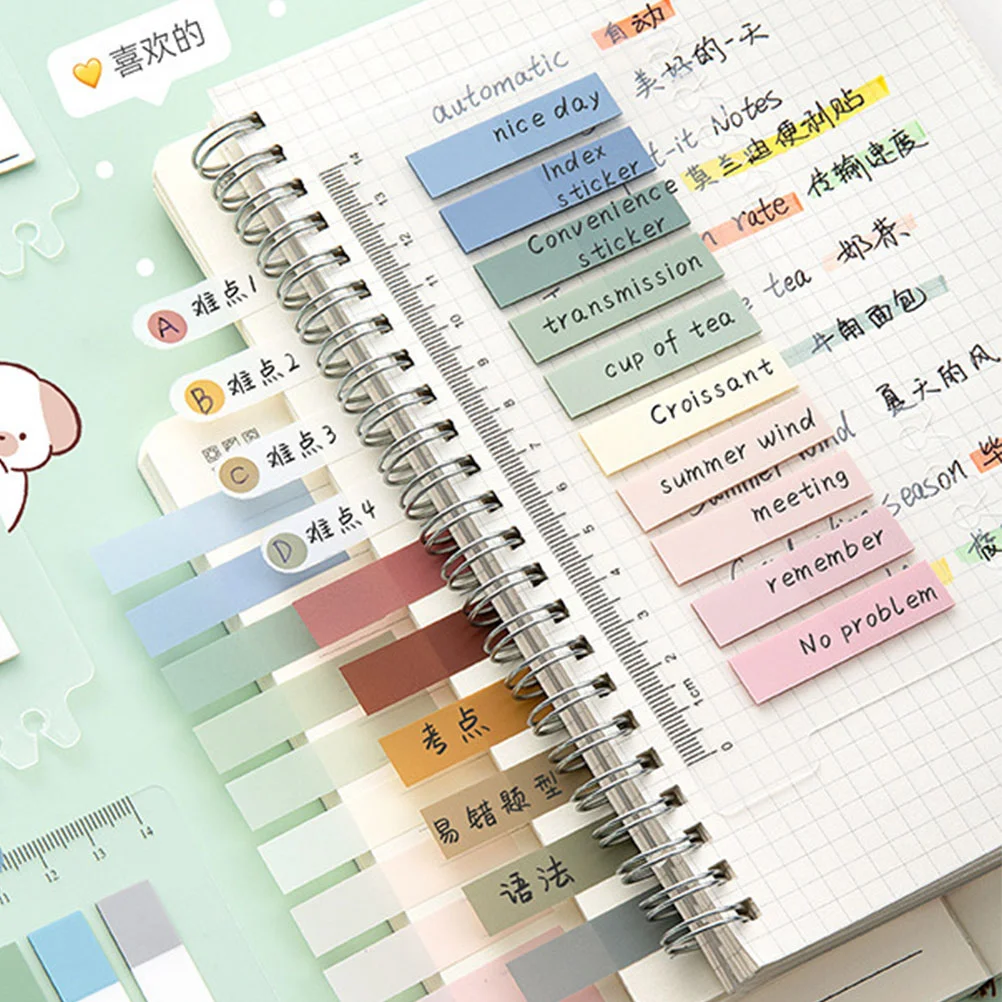 

6 Sets Paper Page Mat Sticky Tags Sticker Marker Memo Pad Books Sheet Self-adhesive Tabs