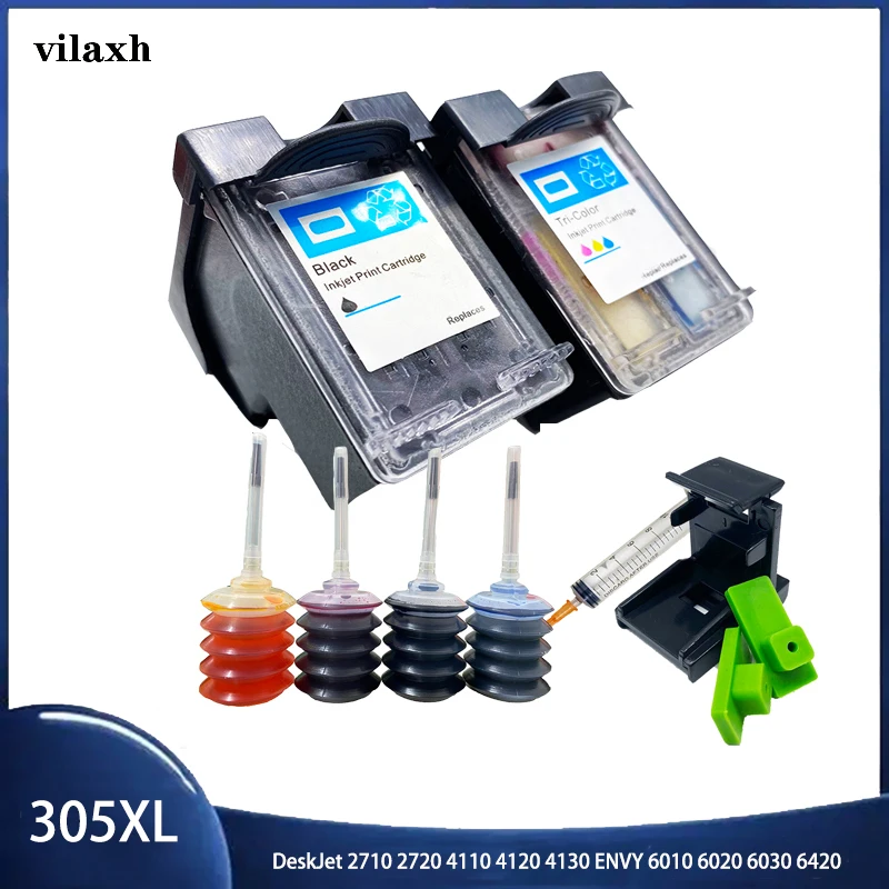 305XL Refilled Ink Cartridge Replacement for HP 305 XL HP305 DeskJet 2710 2720 4110 4120 4130 ENVY 6010 6020 6030 6420