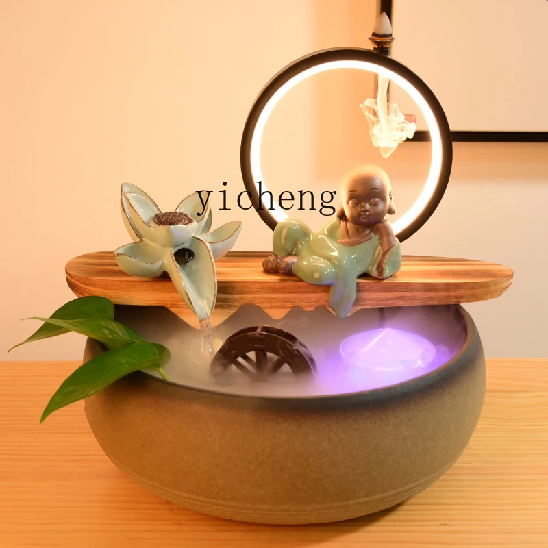 Китайский керамический аквариум с фонтаном