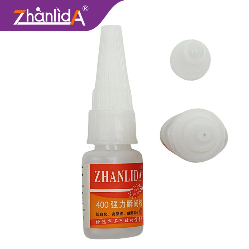 10ML Zhanlida 400 Clear Instant Quick-drying Super Glue Plastic Metal Universal Strong Wood Glass Acrylic Jewelry Repair Glue