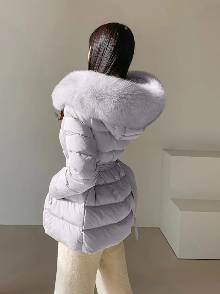 Новая зимняя одежда Женская свободная модная пуховая куртка средней длины парка