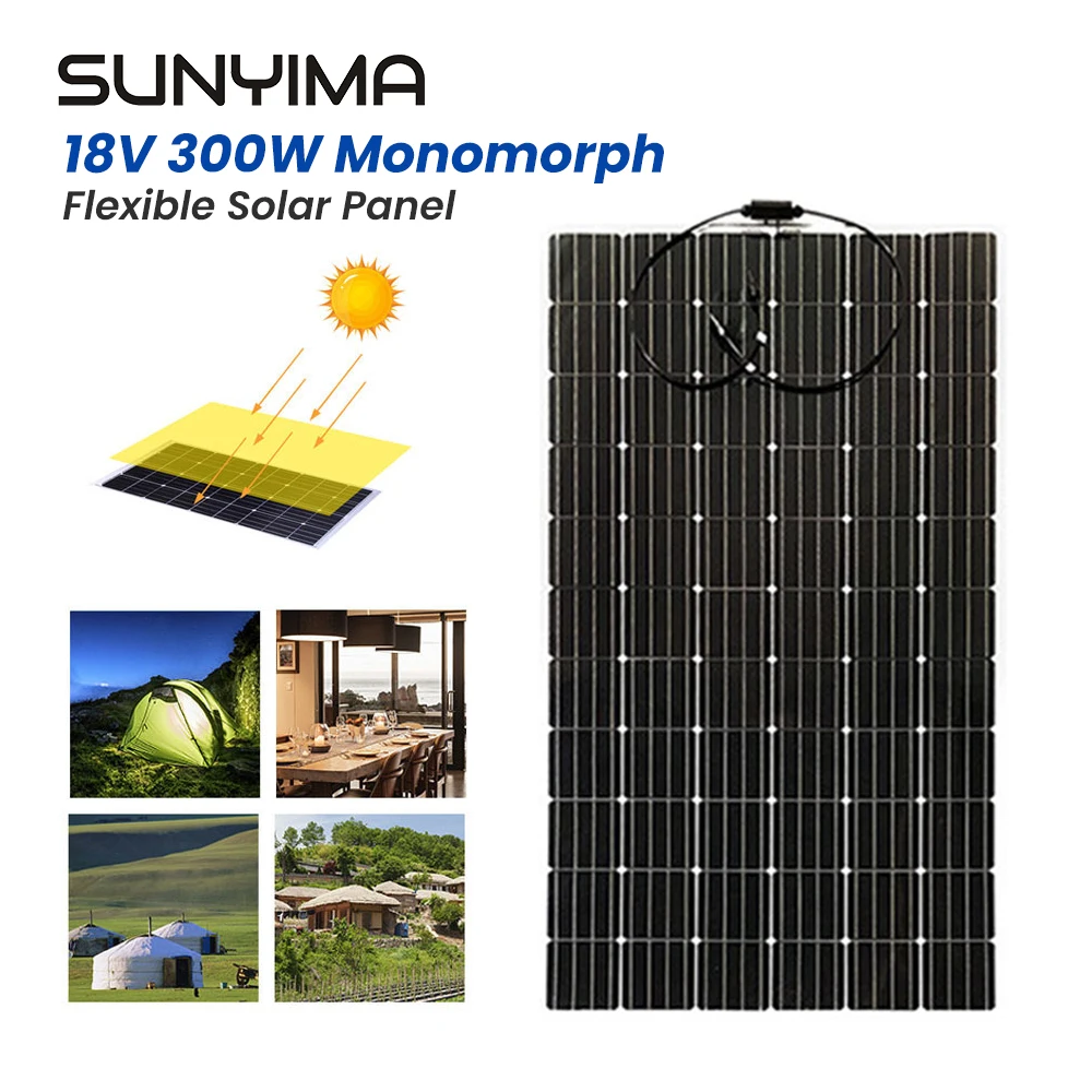 

1Pcs SUNYIMA 1530*1010 18V300W monocrystalline flexible solar panel