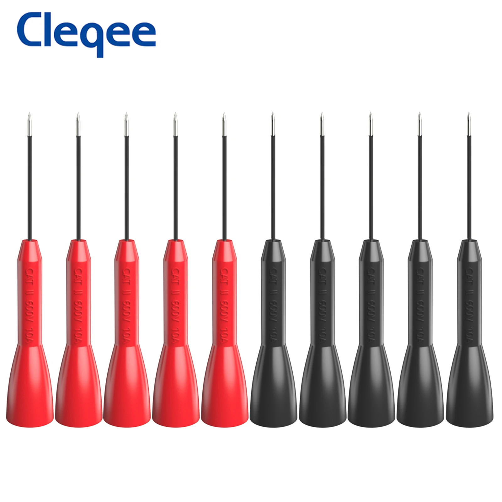 Cleqee P30038 10 шт. 1 мм изолированный длинный тестовый зонд с 2 разъемом мультиметр из
