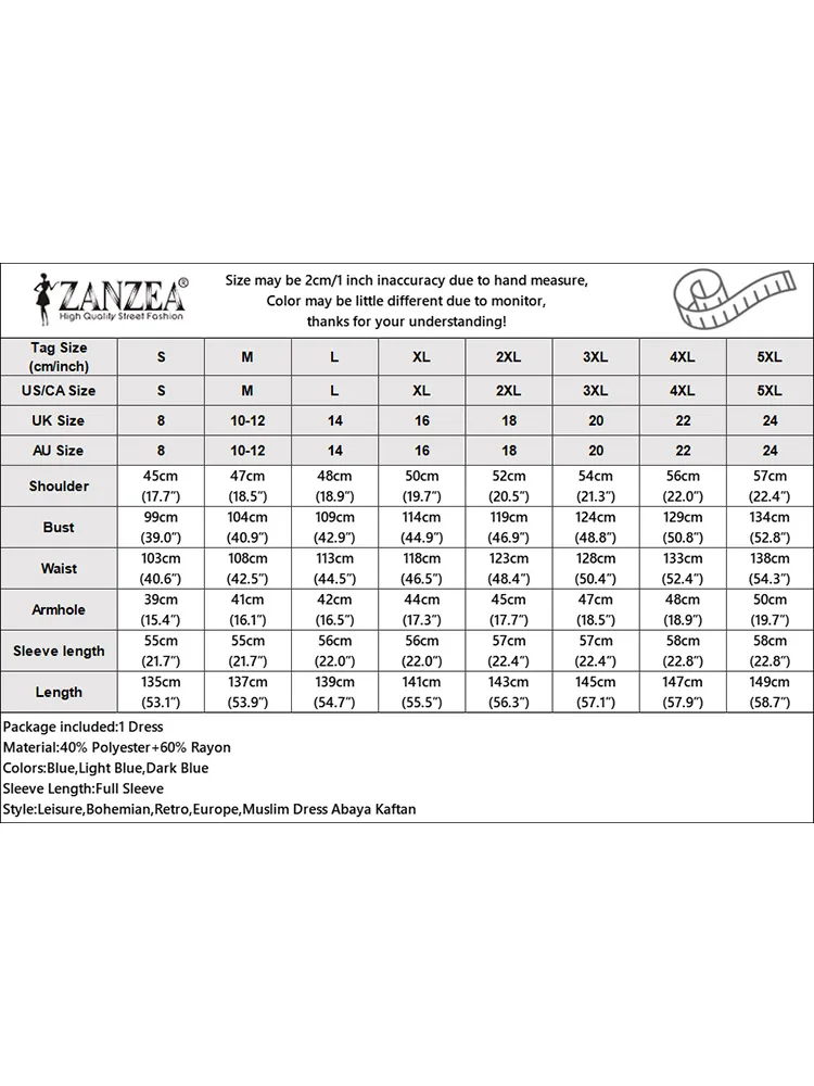 Весеннее платье-макси ZANZEA мусульманский хиджаб сарафан женское винтажное