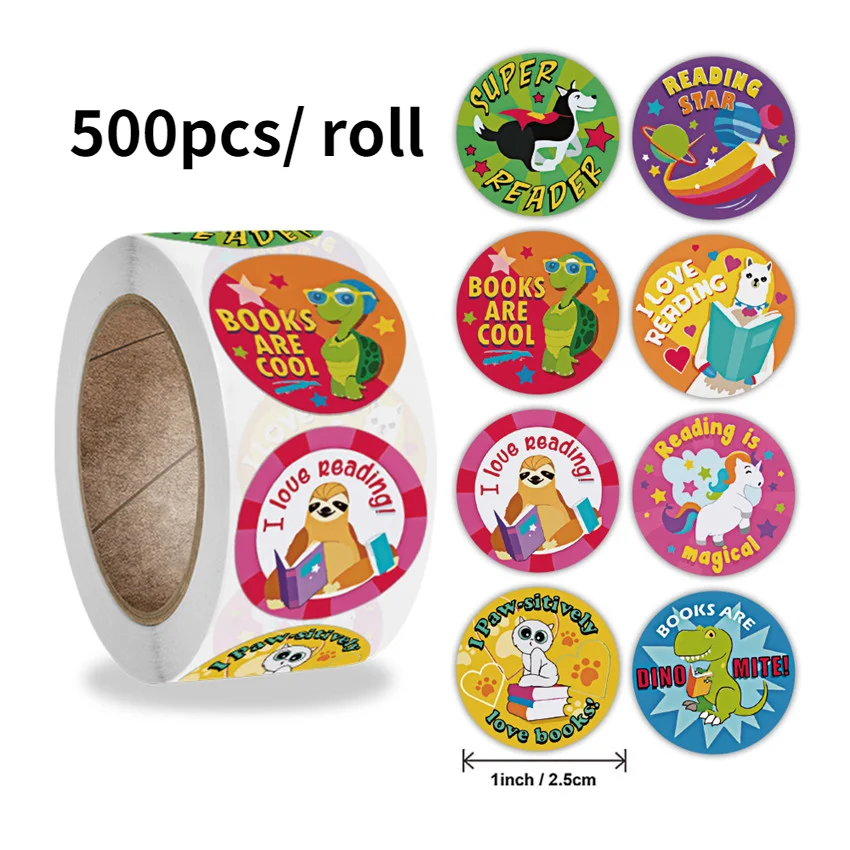 

Cartoon Animals Stickers kids classic toys sticker school teacher "well done" reward sticker 8 designs pattern Sealing labels