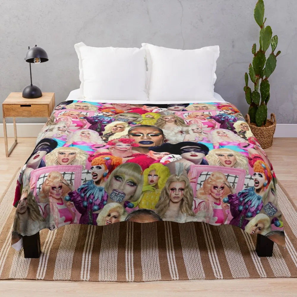 

rupaul drag race collage Throw Blanket double summer blanket Sofa quilt designer blankets