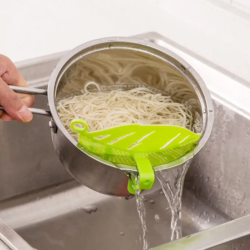 

1pc Leaf Shaped Rice Wash Gadget Noodles Spaghetti Beans Colanders & Strainers Kitchen Fruit & Vegetable Cleaning Tool