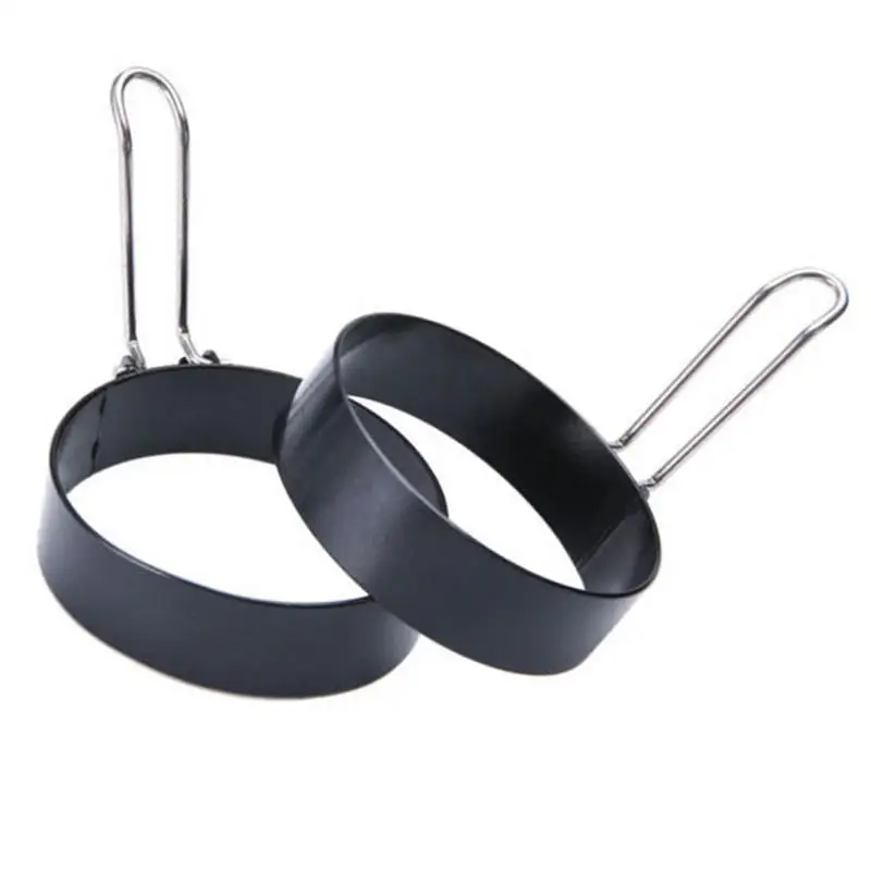 

Stainless Steel Fried Egg Omelet Mold Kitchen Cooking Tools Black Color Breakfast Round Shape Fried Egg Molds 9CM In Diameter
