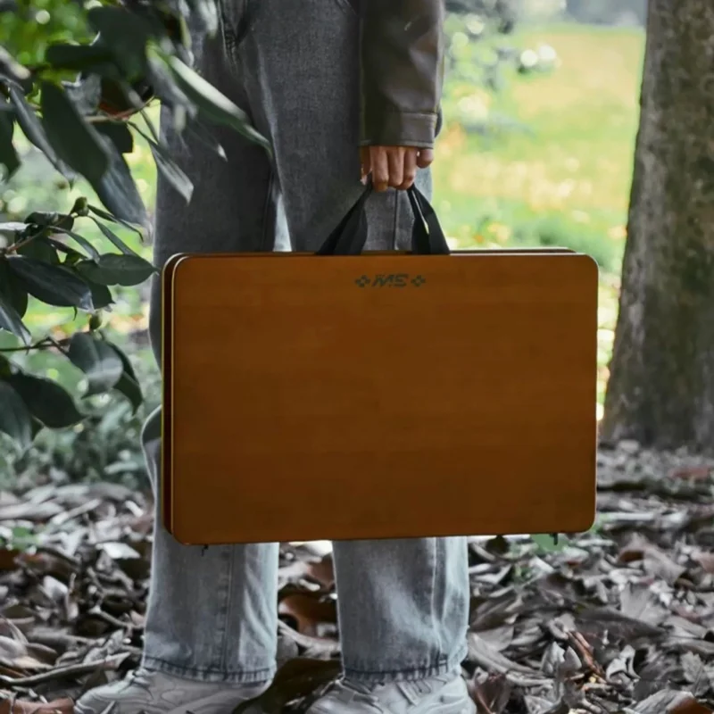 Открытый стол IGT Портативный подъемный для кемпинга Бамбуковый и деревянный