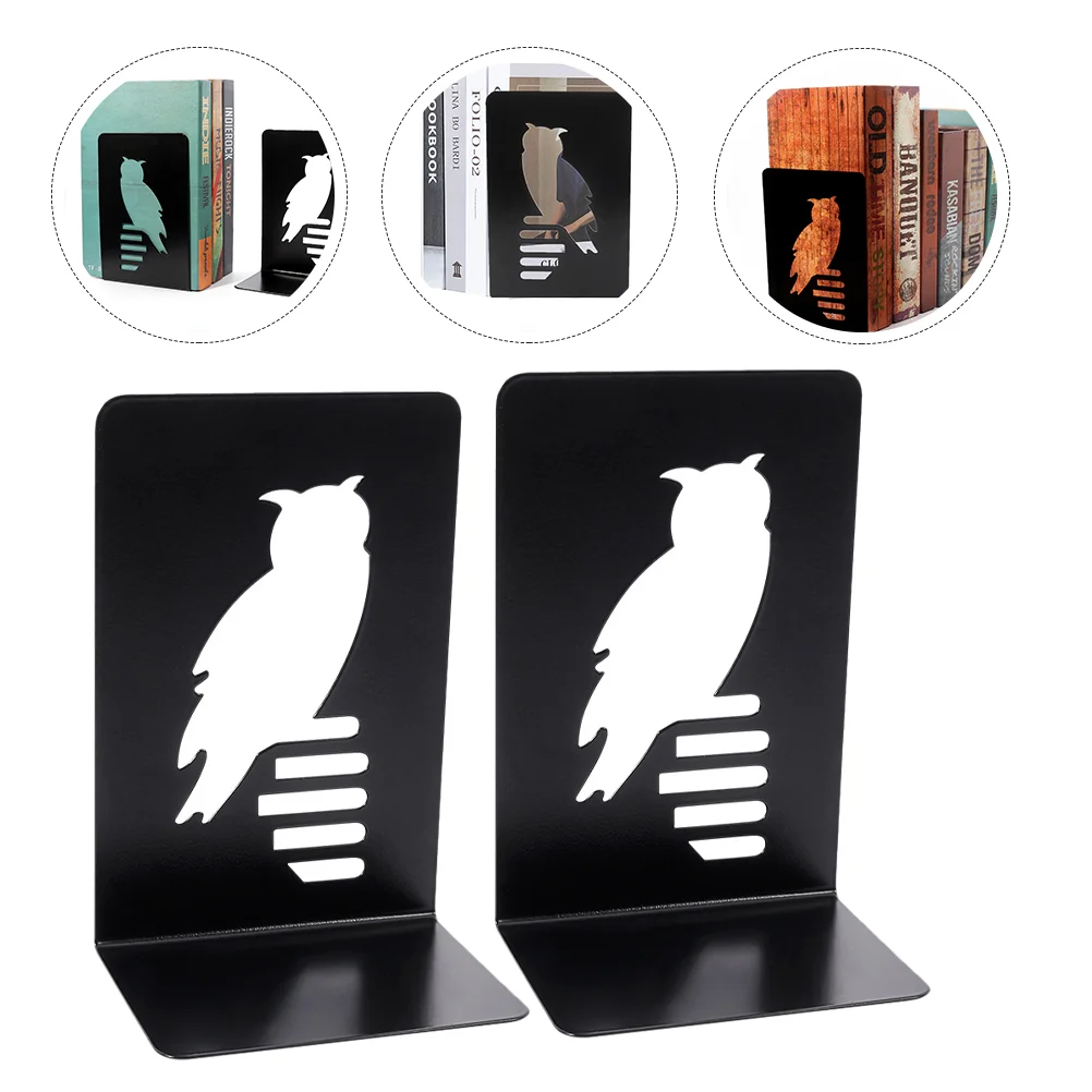 

Bookends Shelves Book Display Holder Bookshelf Nonskid Metal Stoppers Moderntree Office Desktop Support Owl Animal Desk