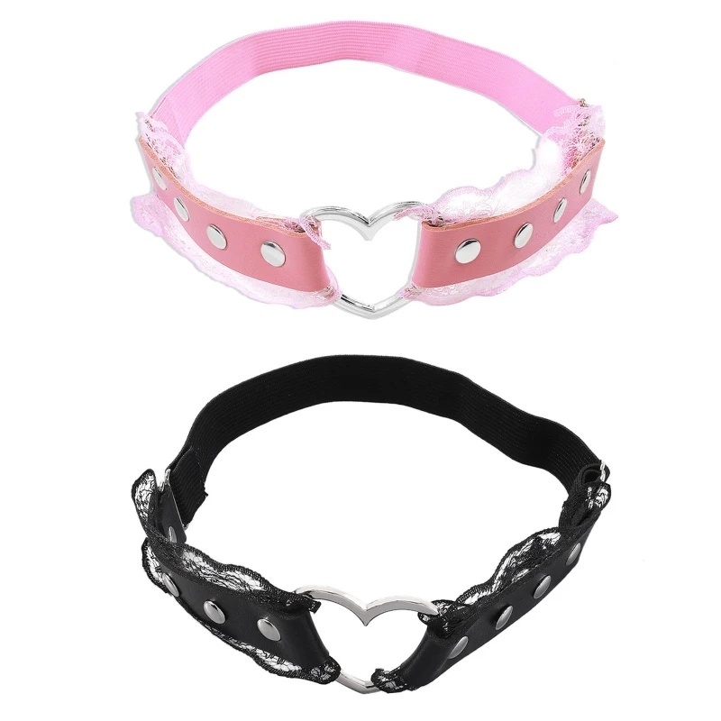 

Fashion PU Leather with Pleated Lace Leg Chain Women Thigh Chain Punk Statement Jewelry Halloween Cosplay Party Jewelry