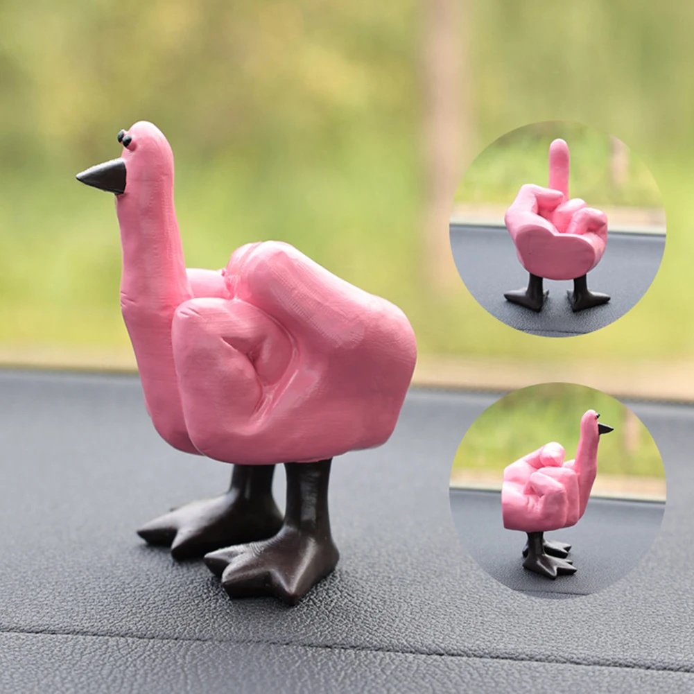 Скульптура маленькой утки на среднем пальце 7 5 см декоративная фигурка