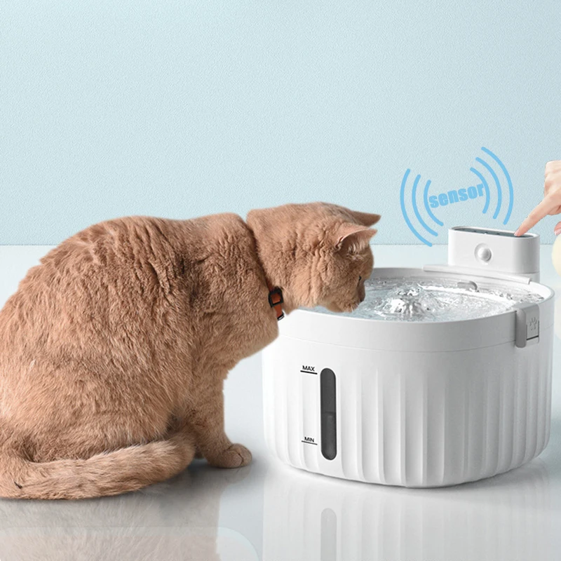 

Wireless Battery Pet Water Fountain 2L Large Capacity Automatic Cat Water Dispenser Filter Cat Dog Drinker Motion Sensor Waterer