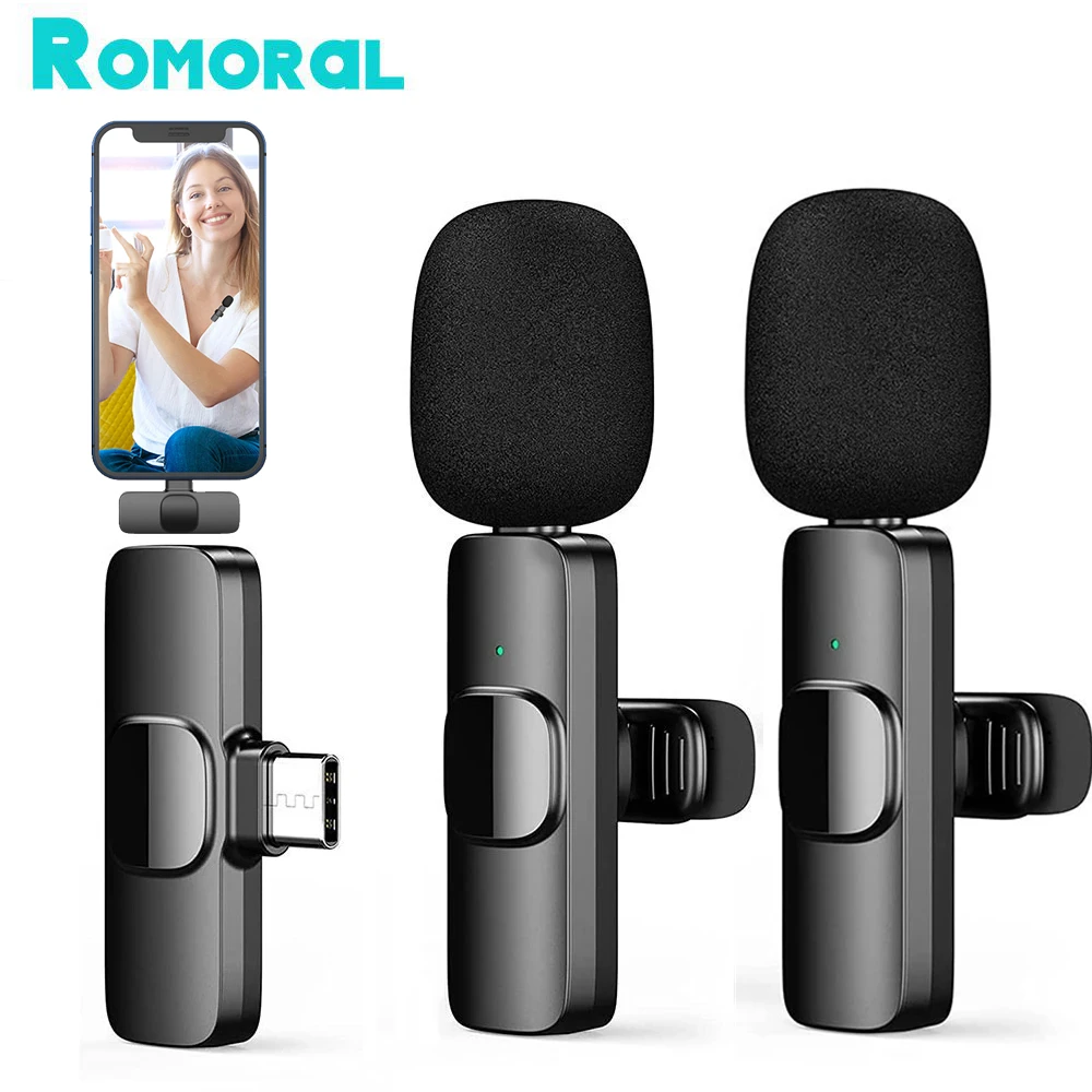 

Portable Lavalier Microphone Wireless Audio Video Recording Mini Mic Live Broadcast Gaming Android Iphone Phone Vlog Microfonoe