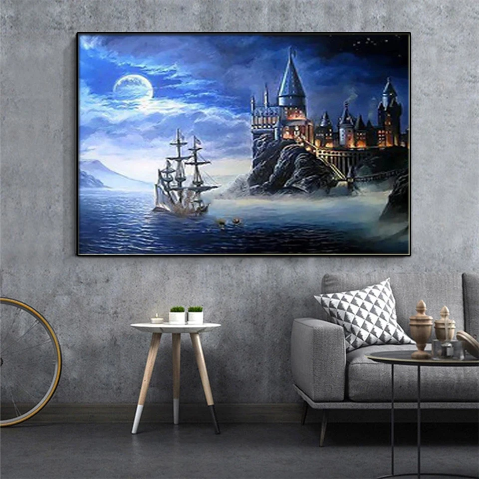 

5D Potter Castle Landscape DIY Diamond Painting Cross Stitch Mosaic Handmade Embroidery Full Diamond Art Home Decor Gifts