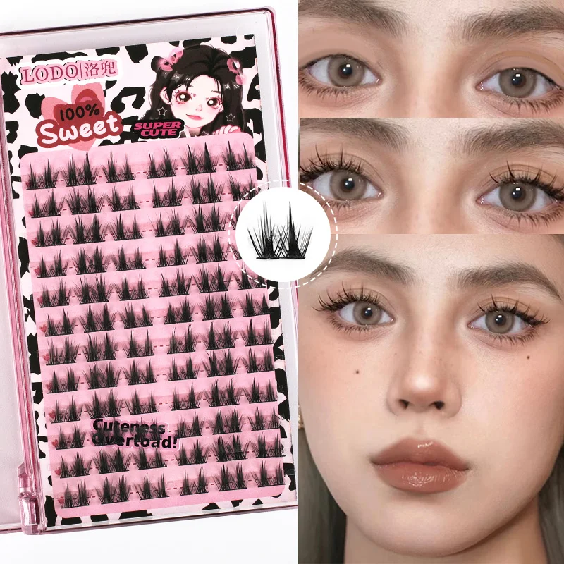 

DIY Manga Cluster Lash Fake Mink Eyelash Extension Natural Long Cilios Double Spikes Clusters Eyelashes Makeup Tool