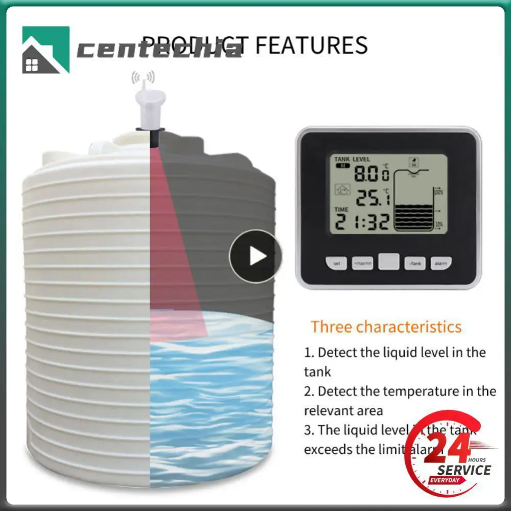 

1/2/3PCS Hot 433MHz Ultrasonic Wireless Water Tank Liquid Depth Level Meter Sensor with Temperature Display with 3.3 Inch LED