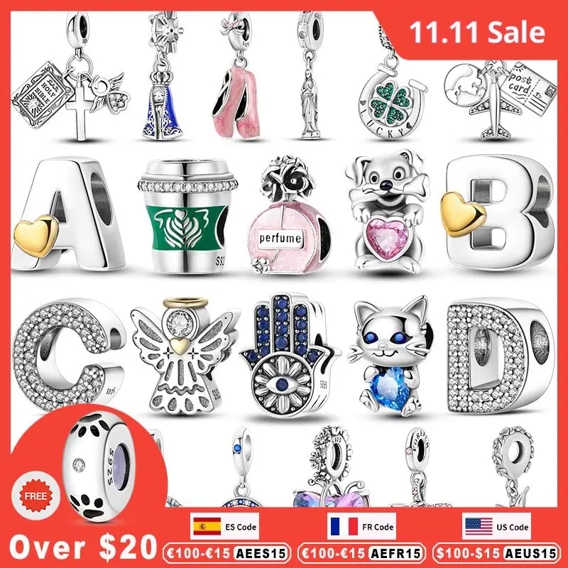 

925 Silver Bead Fit Pandora Original Bracelet Diy Charms For Bangle Making Jewelry Gift