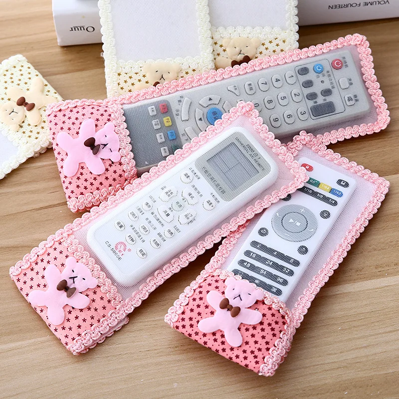 

High Quality Cute Fabric Lace Bow Remote Control Bag Soft Bow Bow TV Air Conditioner Remote Control Anti Dust Cover