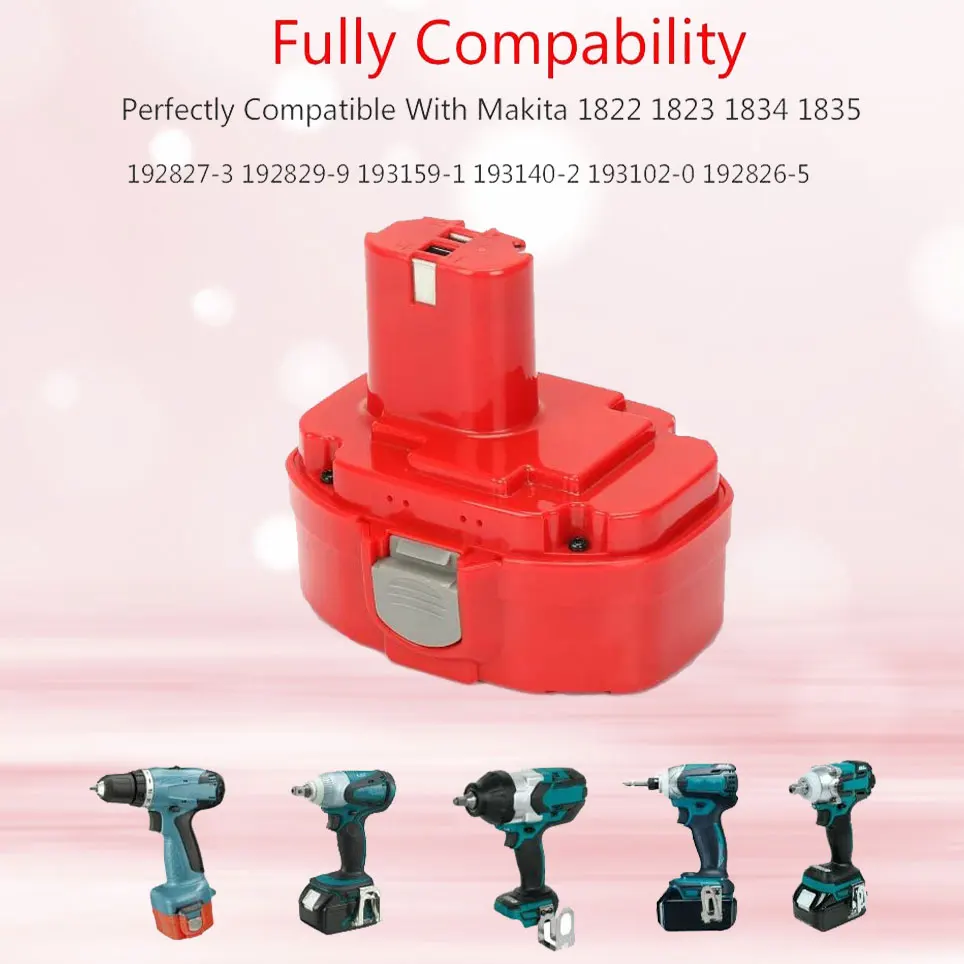 

2022 18V battery for 12800mAh DK1032DL, DK1033DL, 192826-5 192827-3, 194105-7 JR180D, JR180DWB Ni-MH ni-cd battery