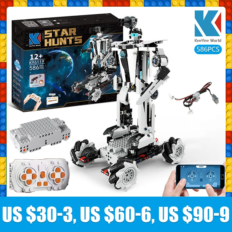KeeYee World K96119 KAIYU техническая интеллектуальная звезда Охота приложение дистанционное управление Кирпичи Строительные блоки программа игрушки детские подарочные наборы