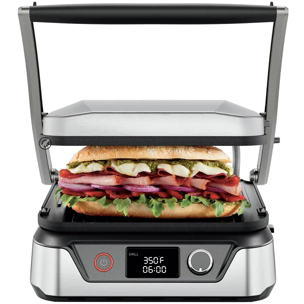 

in 1 Press Sandwich Maker, Reversible Dishwasher-Safe Plates, Opens180 Degrees