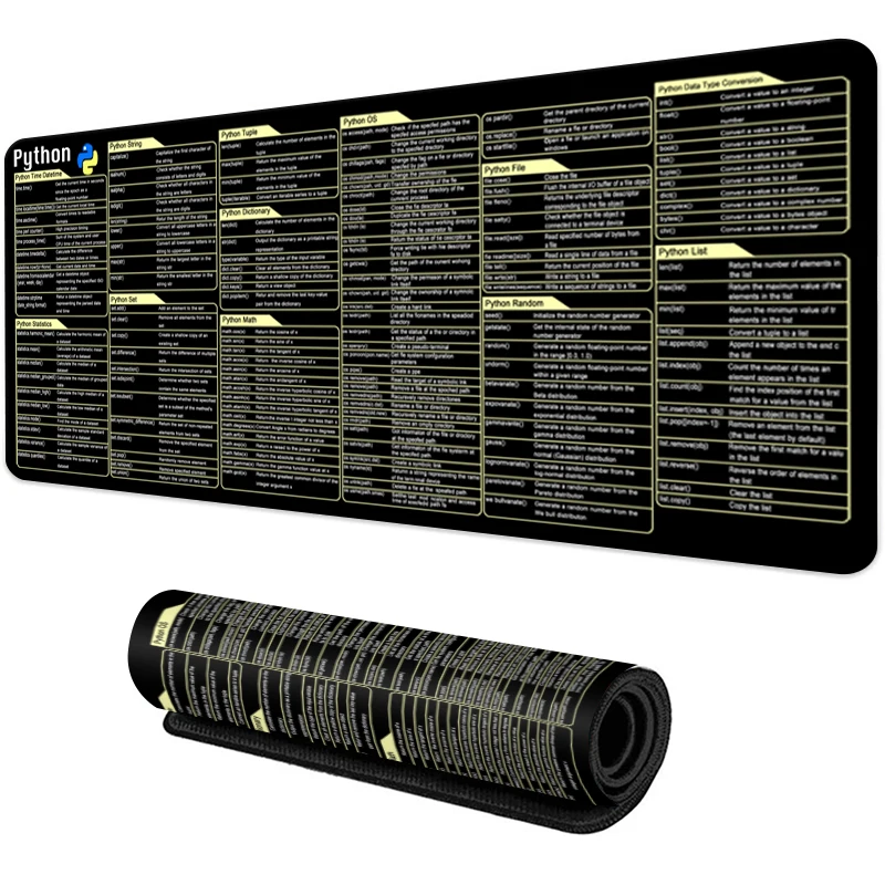 Коврик для мыши с программой Python большой коврик ярлыками Pycharm клавиатуры