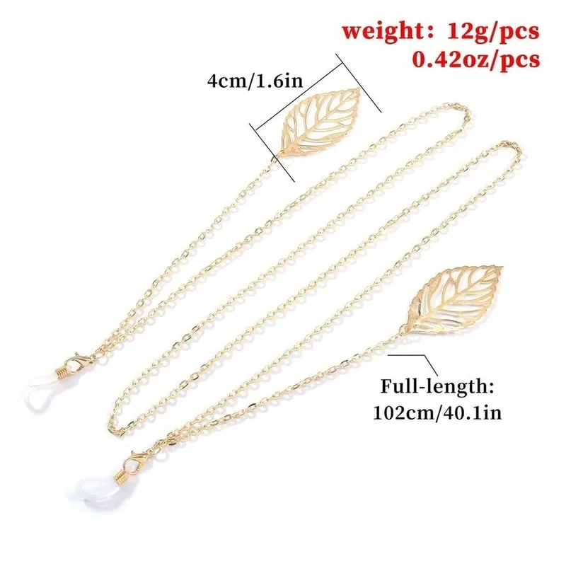 Женский шнурок для очков чтения с жемчужными листьями | Аксессуары одежды