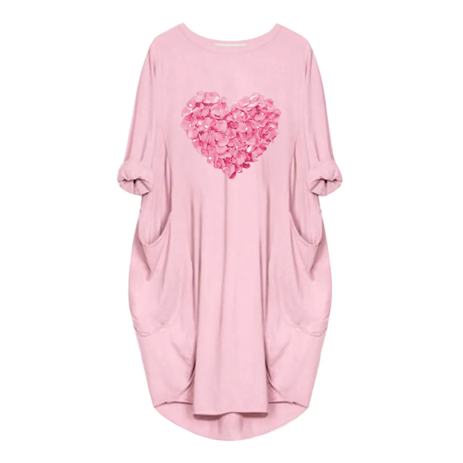 

Womens Jumper Dress Summer Ladies Oversized Baggy Long Sleeve Pocket Top Pullover Mini Dress Loose Bodycon Dress For Women
