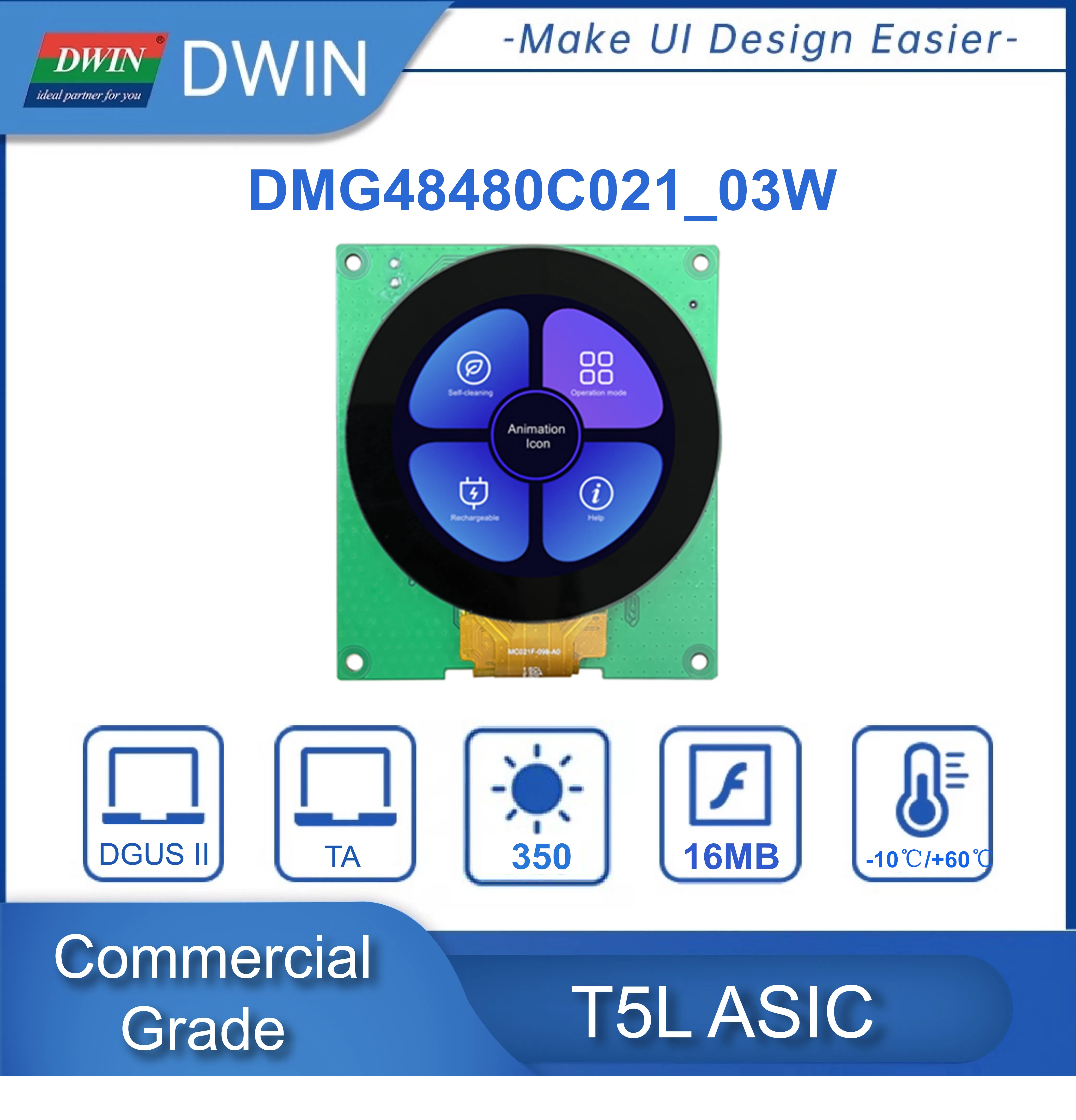 Фото DWIN 7-дюймовый 800*480 разрешение 16,7 М цветной TFT ЖК-дисплей Модуль UART резистивная сенсорная панель №1