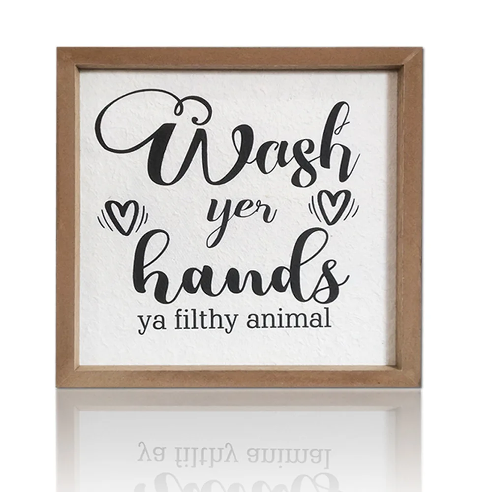 

Rustic Farmhouse Wooden Frame Wall Art Sign with Text, Handcrafted Wood Wall Decor and Hanging Home Decoration