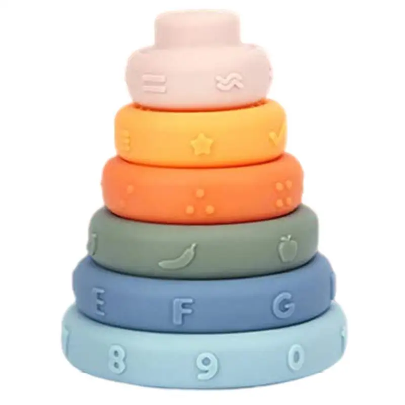 

Toddler Stacking Toy Rainbow Stacker Montessori Stacking Circles Sensory Early Educational Toys For Toddler BPA Free Teething To