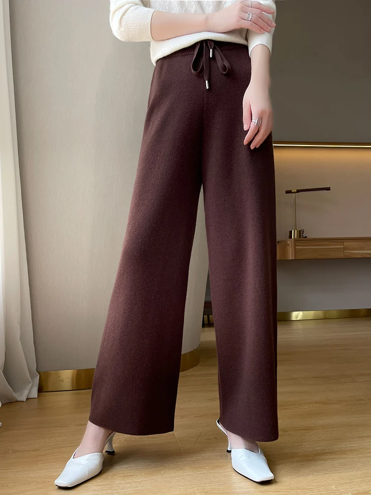 Широкие брюки BELIARST из 100% чистой шерсти женские с высокой талией новинка сезона