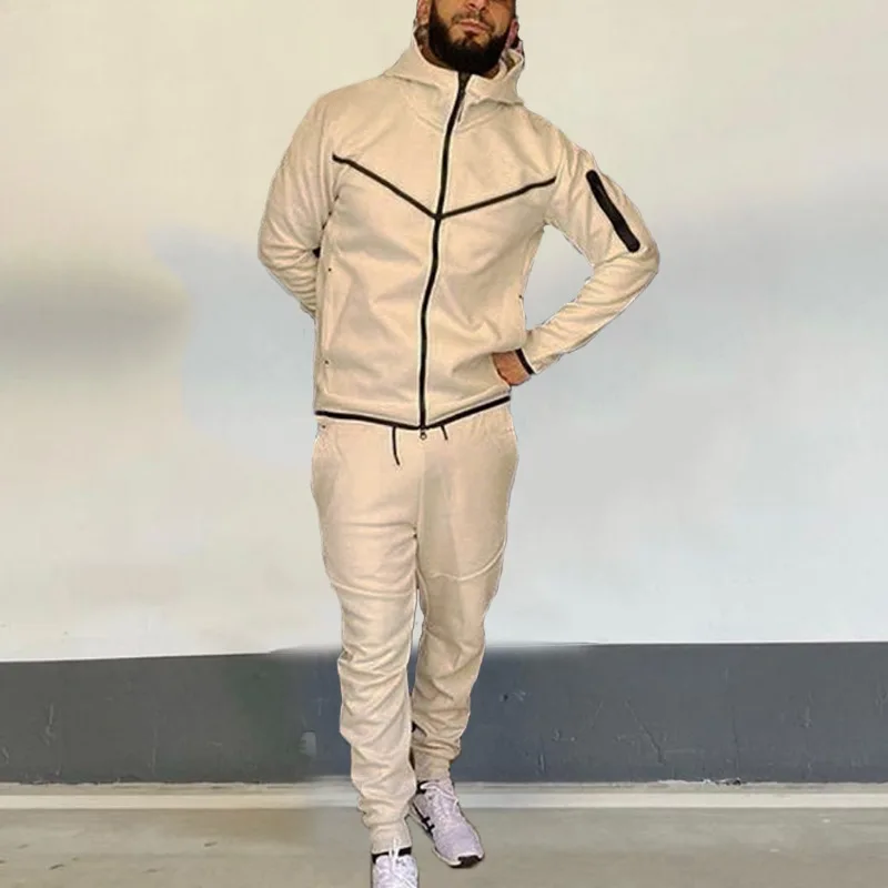 2023 Tracksuits Sports Suit Men's Hoodie Fashion Casual Sports Zipper Jacket Jacket Trousers Suitpant Sets Men New in Men's Sets images - 6