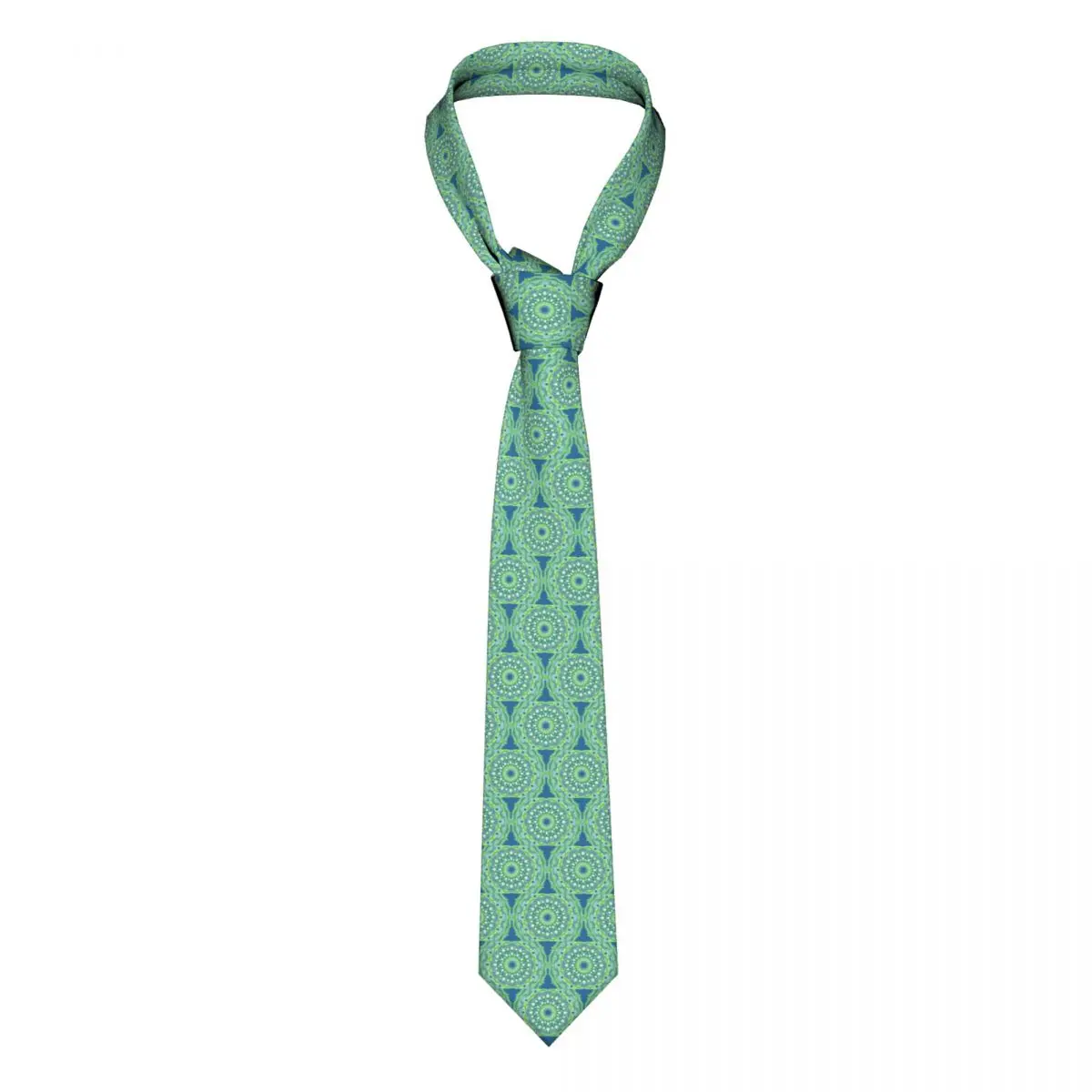 

Green White Tie Mandala Evil Eye Ties Hip-Hop Street Cravat Business Necktie Polyester