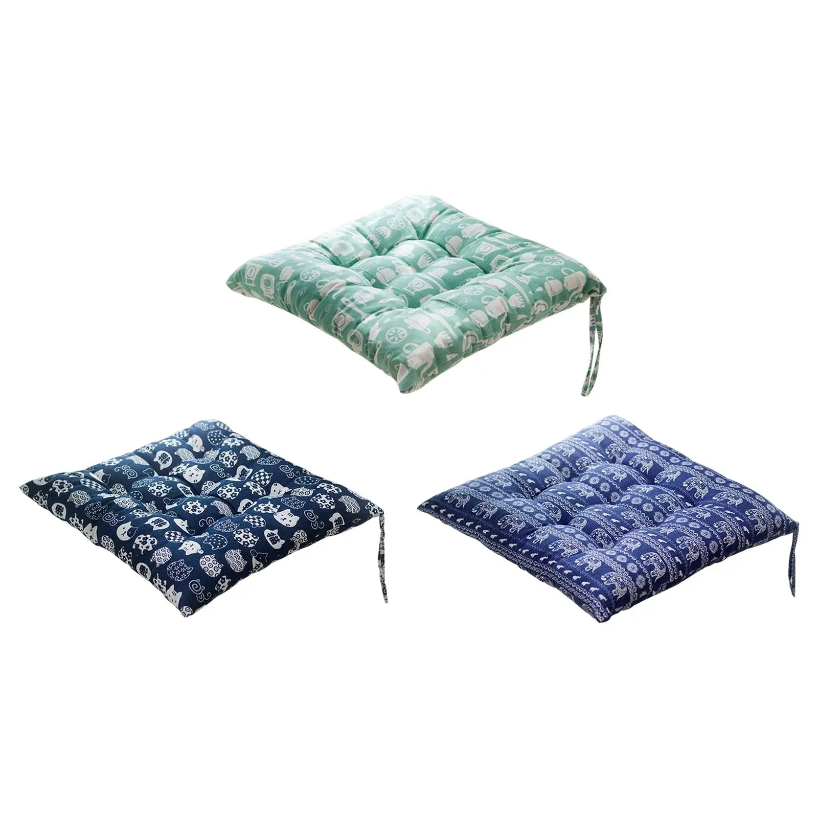 

Chair Seat Pad Thicker Comfortable Square 40cm with Straps Seat Pad Buttocks Cushion for Long Sitting Hours On Office Home