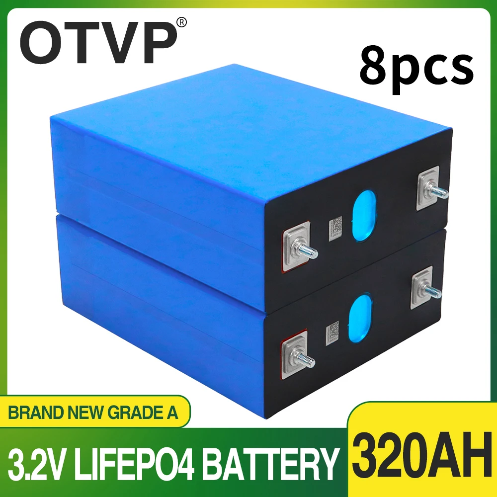 

8PCS 3.2v 320Ah LiFePO4 Lithium iron Phosphate Battery Pack Can be Combined 12V 24V Solar Rechargeable Cell For Motorhome Yacht