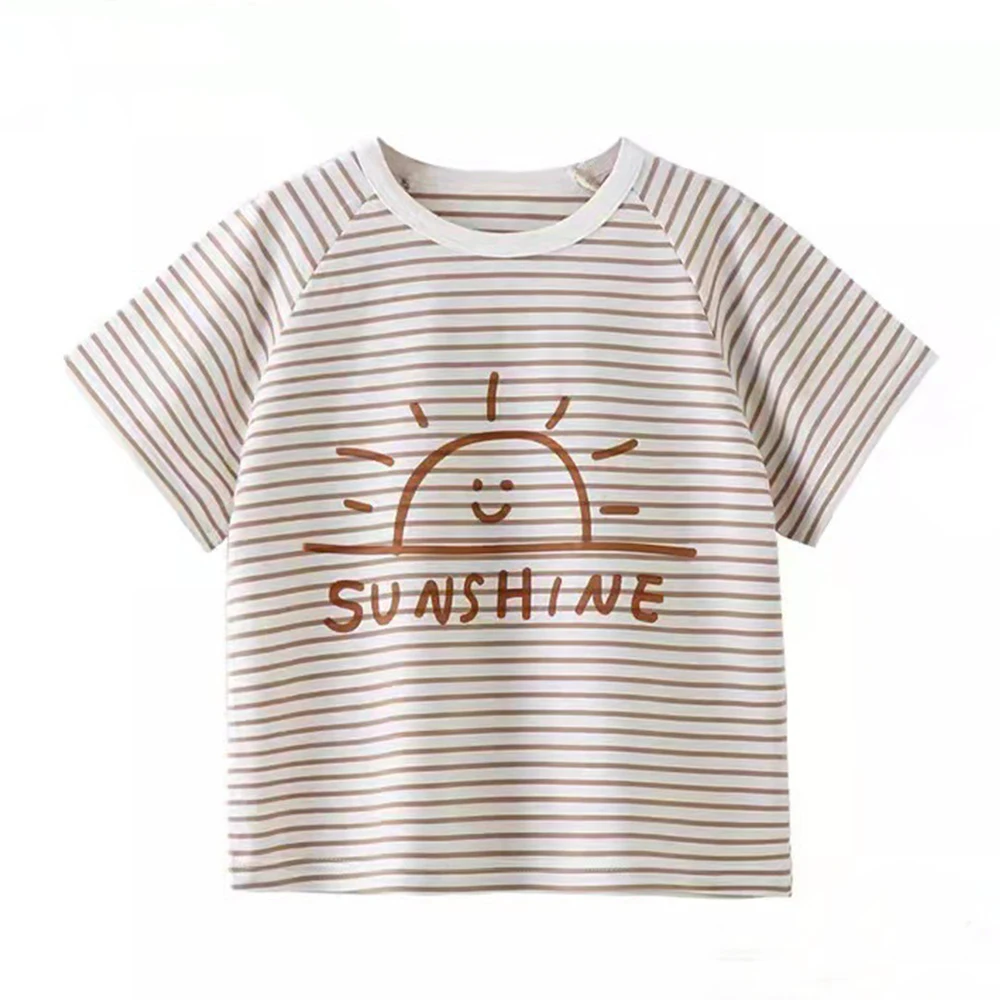 Футболка для маленьких девочек милые летние хлопковые топы с животным принтом