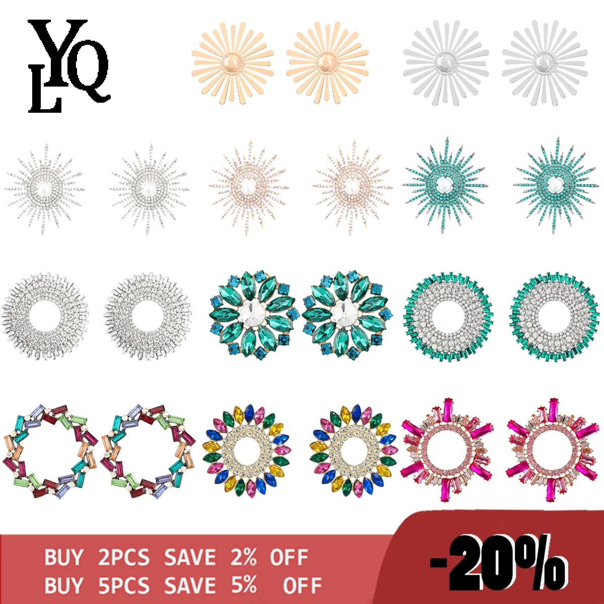 

New Trend Shiny Rhinestone Flower Dangling Earring for Women Dinner Wedding Accessories Fashion Statement Luxury Jewelry Earring