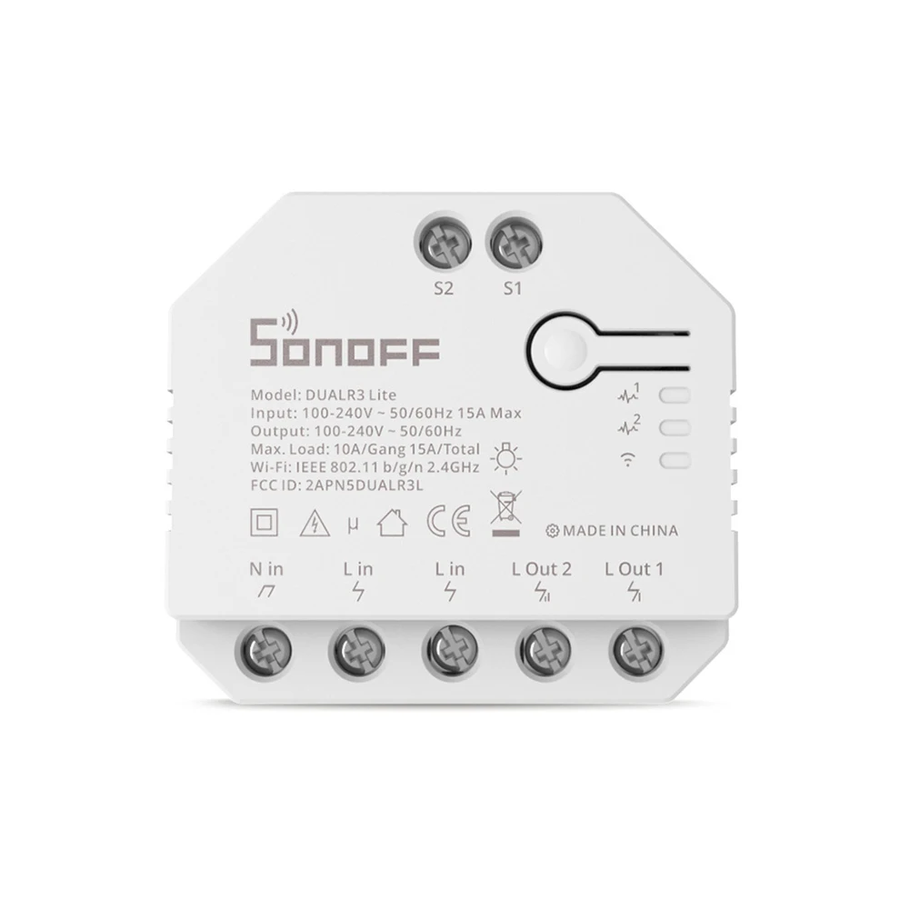 SONOFF DUALR3 Lite Wifi Smart Switch 2Gang MINI Home DIY Switches Automation Modules Works With Alexa Google Assistant eWeLink |