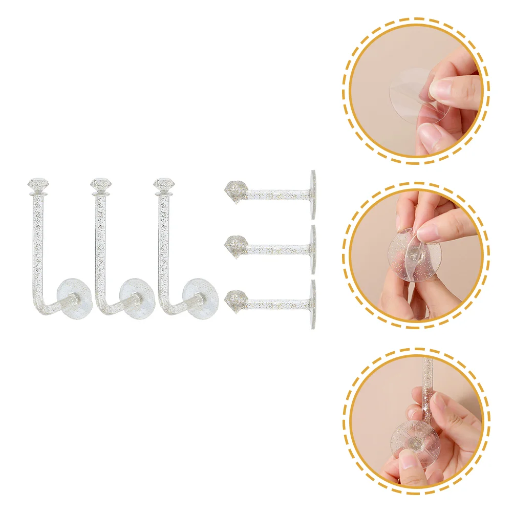 

6pcs Hair Rope Hooks Hair Ring Display Hooks Wall Hair Rope Hook Organizers