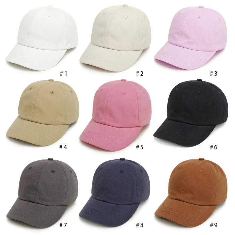 Children Kids Baseball Cap Plain Solid Color Curved Brim Sunscreen Toddler Hip Hop Adjustable Trucker for Sun Visor Hat