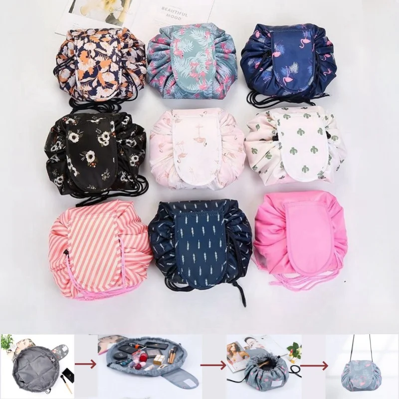 Ленивая косметичка женская дорожная волшебная на шнурке портативная