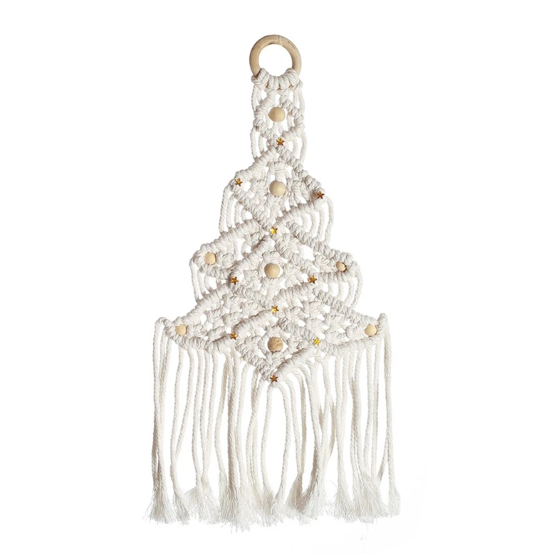 

Hand-woven Macrame Tapestry Woven Christmas Tree Hanging Pendant Kids Baby Room Wall Decorations