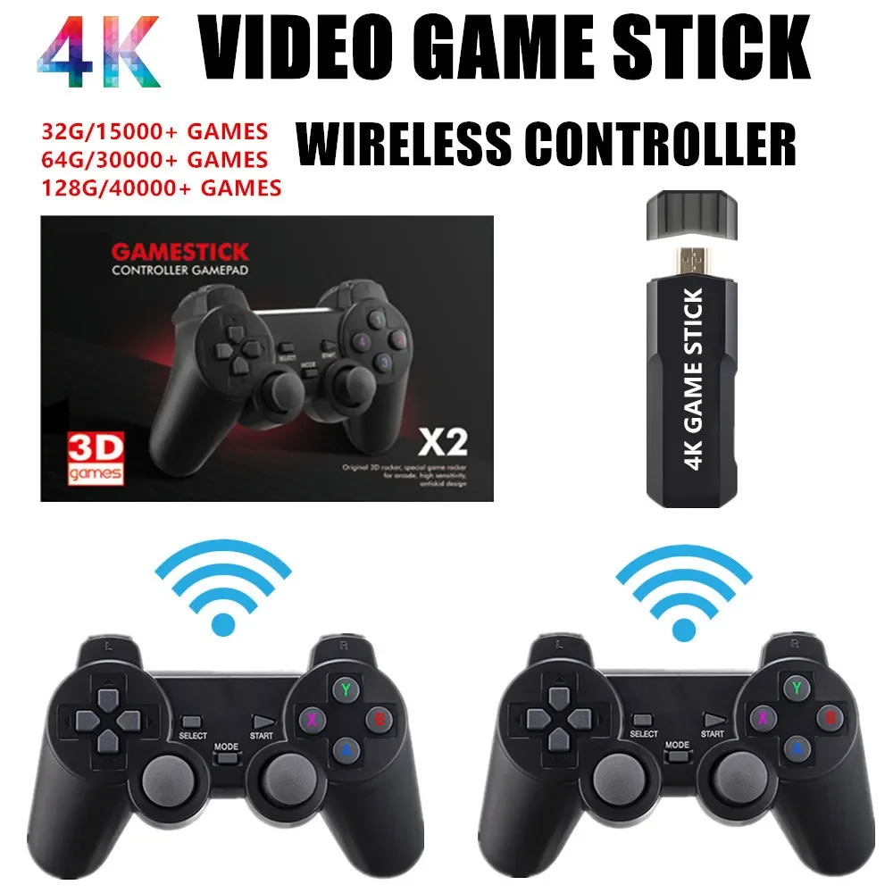

Игровая консоль GD10 4K HD, двойной беспроводной контроллер 2,4 ГГц, ретро консоль 128 ГГц, 40000 игр для ТВ, подарок для мальчика