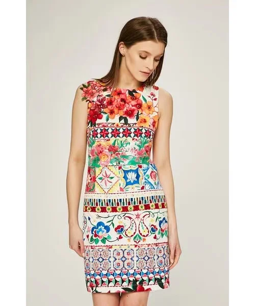 

2022 new Spanish desigual fashion ladies vest print dress