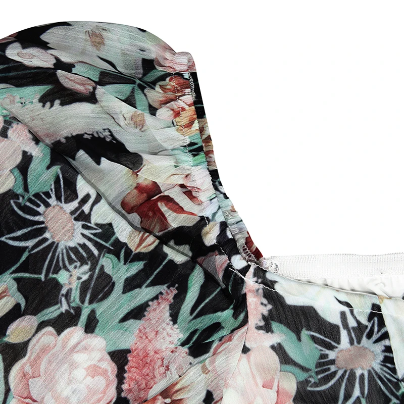 2023 Women's Jumpsuit Flower Elegant Summer Jumpsuits Female Fashionable Square Neck Long Sleeved Ruffled Playsuit