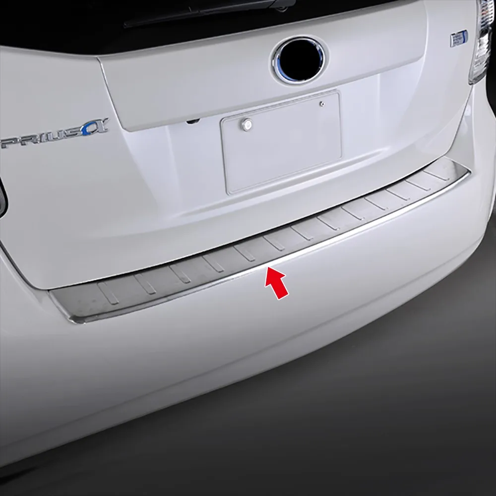 

Защита заднего бампера автомобиля, накладка против царапин для Toyota Prius A ZVW40 2012-2014 SUS304, хромированные автомобильные аксессуары, наклейки