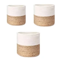 hand woven planter basket indoor outdoor flower pot plant container laundry toy storage home decoration 3 sizes